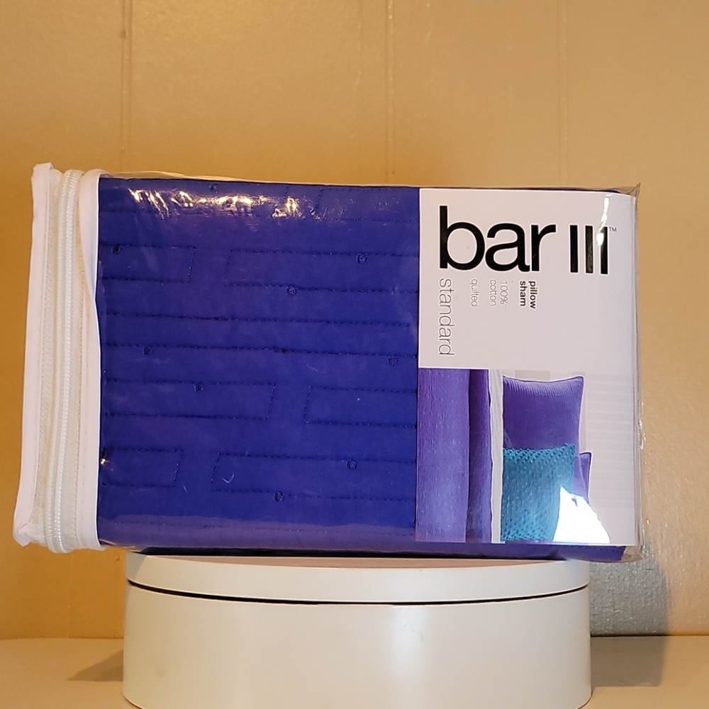 Bar III Quilted Cotton Colbolt Blue Pillow Sham